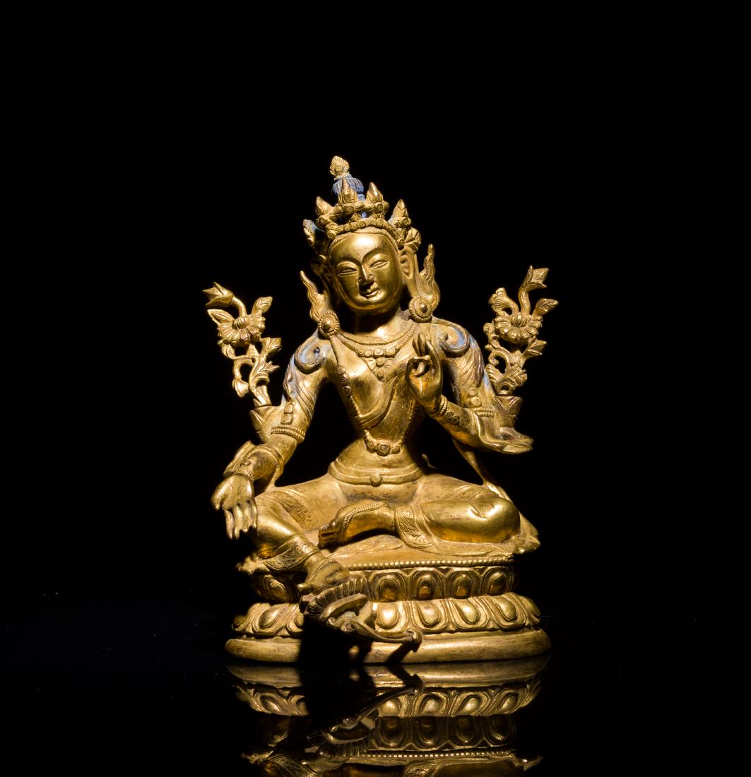 19th Antique Gilt Bronze Buddha (1 of 10)