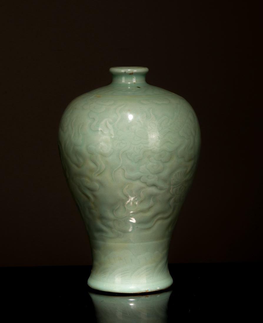 Late Ming Antique Celadon Meiping Vase (1 of 10)