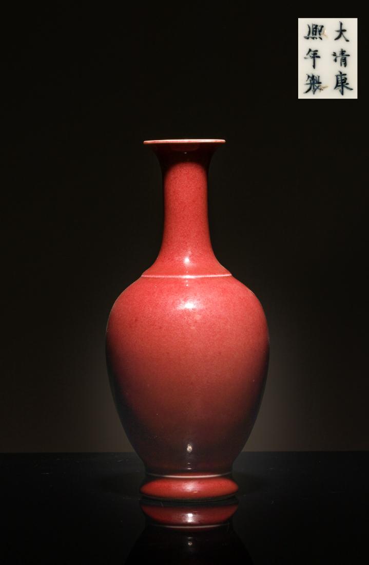 Kangxi Mark Antique Red Glazed Vase (1 of 6)