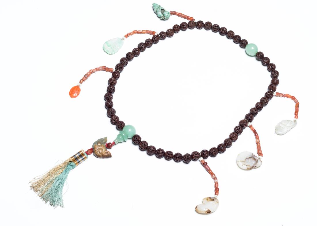 18-19th  Antique  Strand of Carved Nut Prayer Beads (1 of 10)