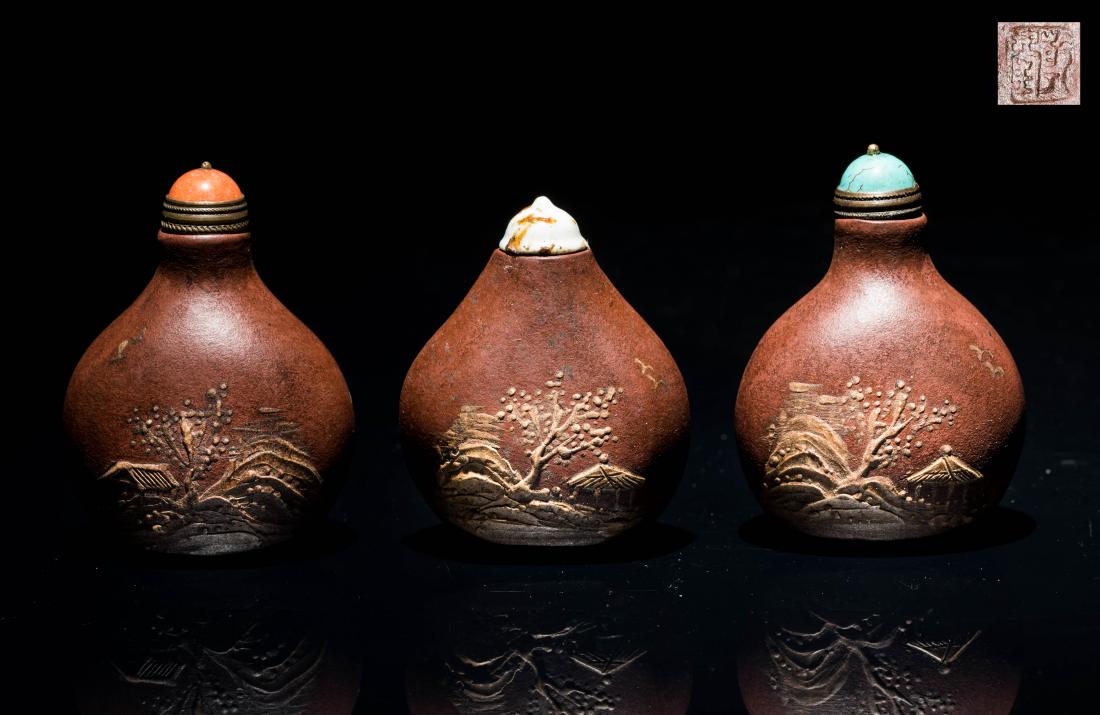 19th Antique Group Yixingzisha Snuff Bottles (1 of 10)