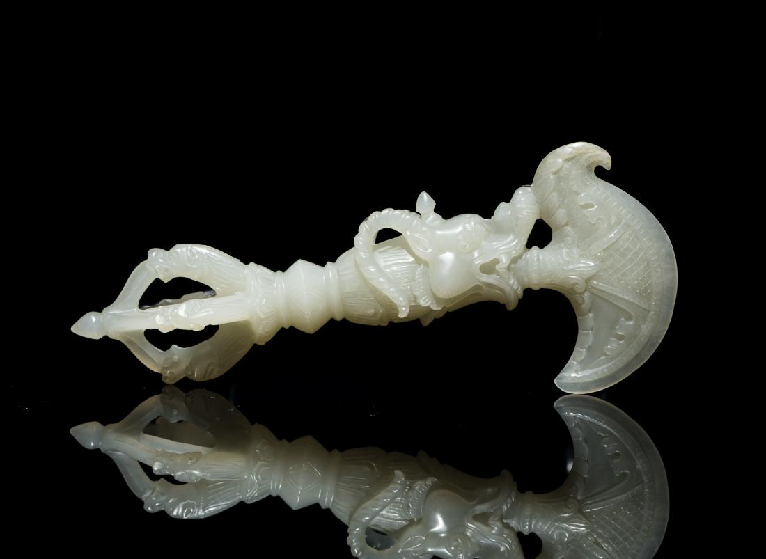 19th Antique Pale Celadon Jade Vajra (1 of 9)