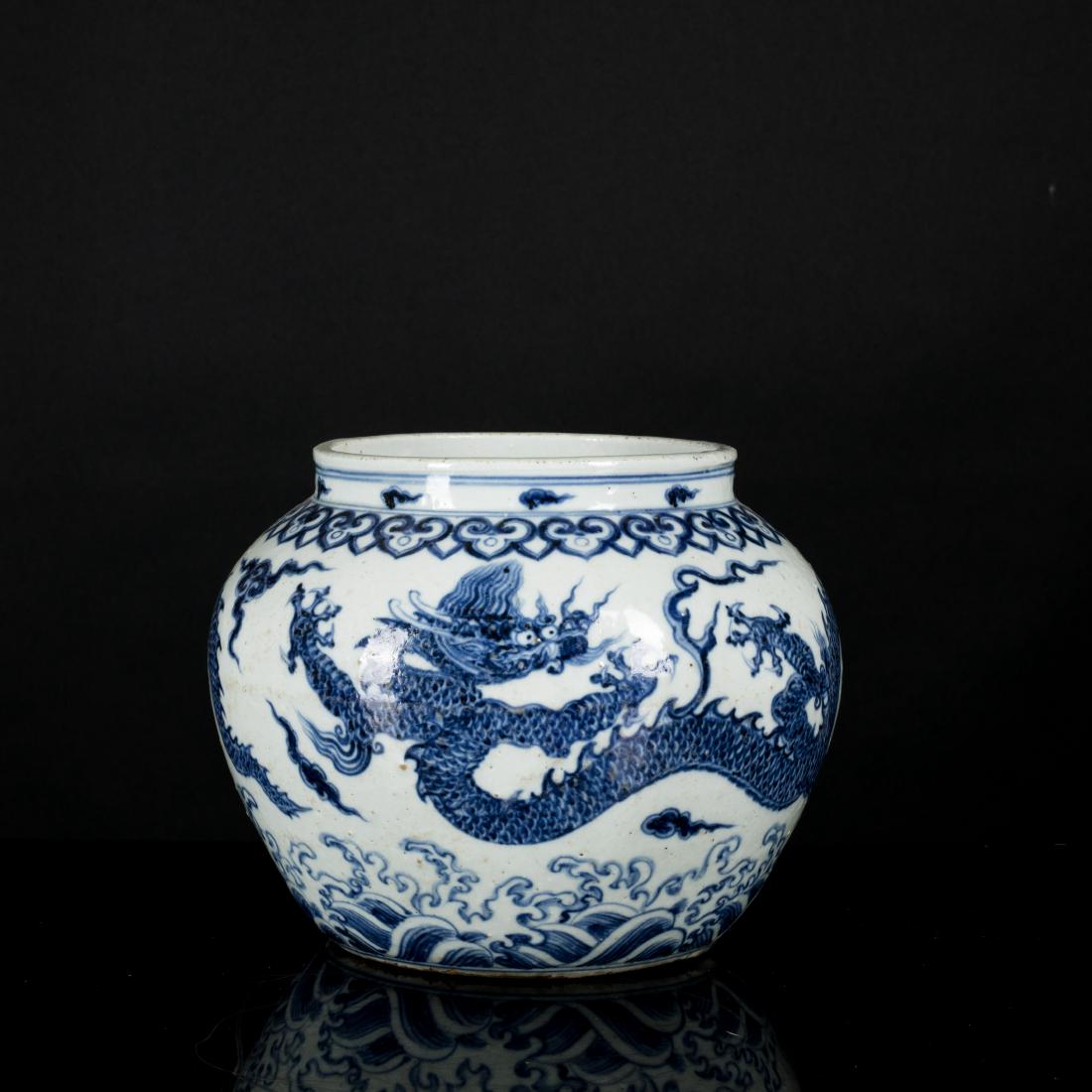 19th Antique Blue and White Jar (1 of 10)