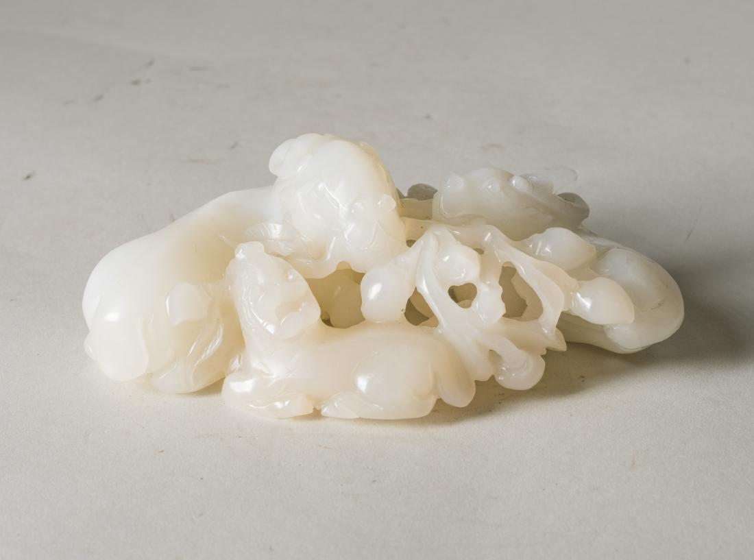 Republic Period Carved White Jade 'Three Rams' (1 of 10)