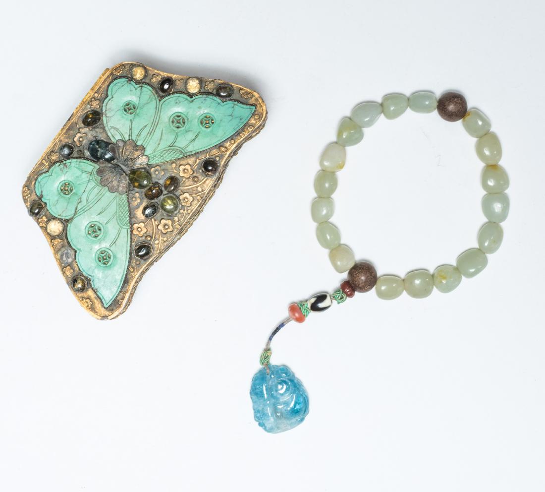 19th Antique Jade Prayer Beads With Gilt Brass Box (1 of 10)