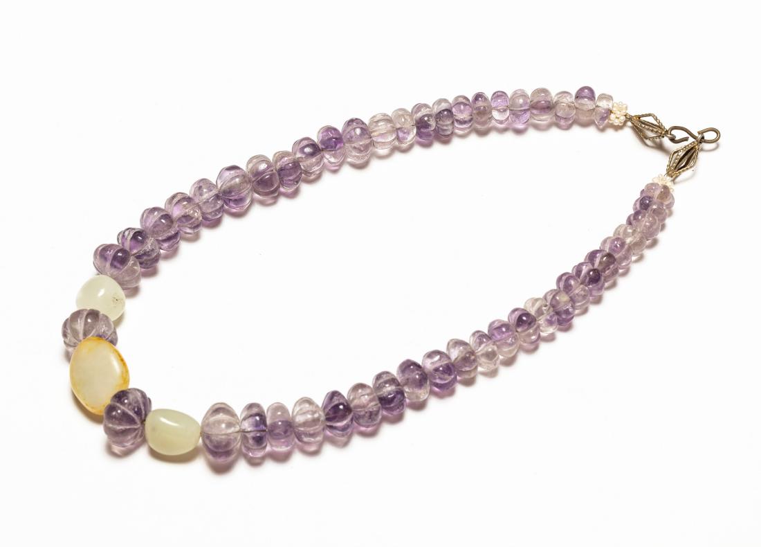 Late 19th Chinese Purple Crystal Necklace (1 of 10)