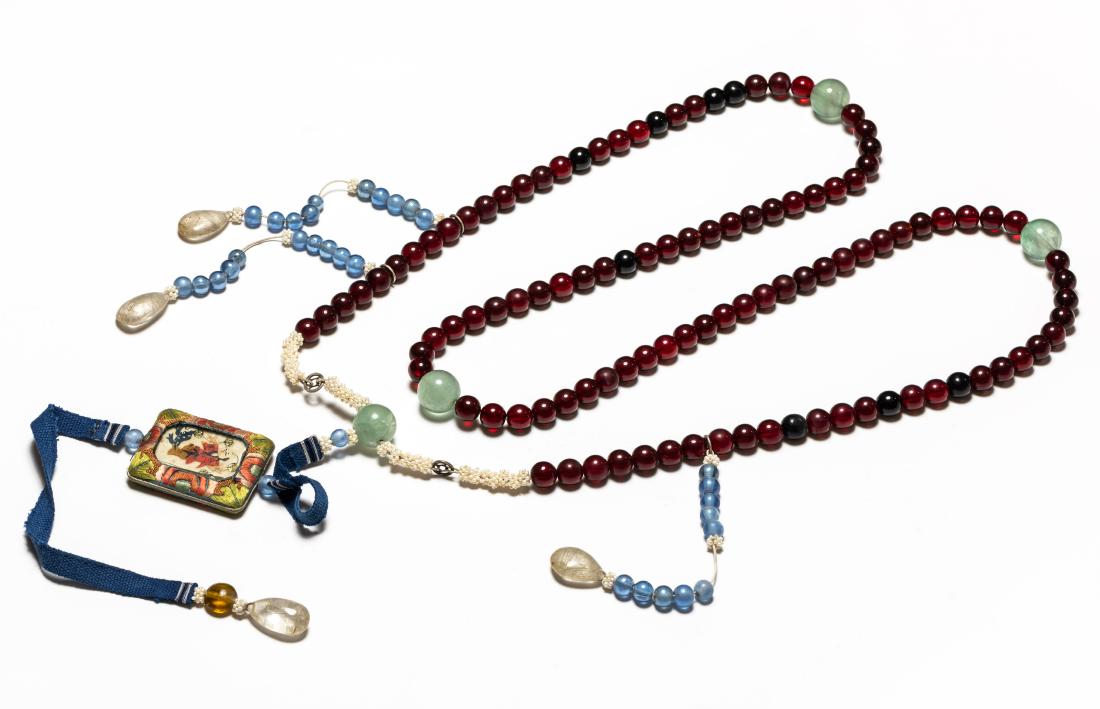 19th Chinese Antique Peiking Glass Court Beads (1 of 10)