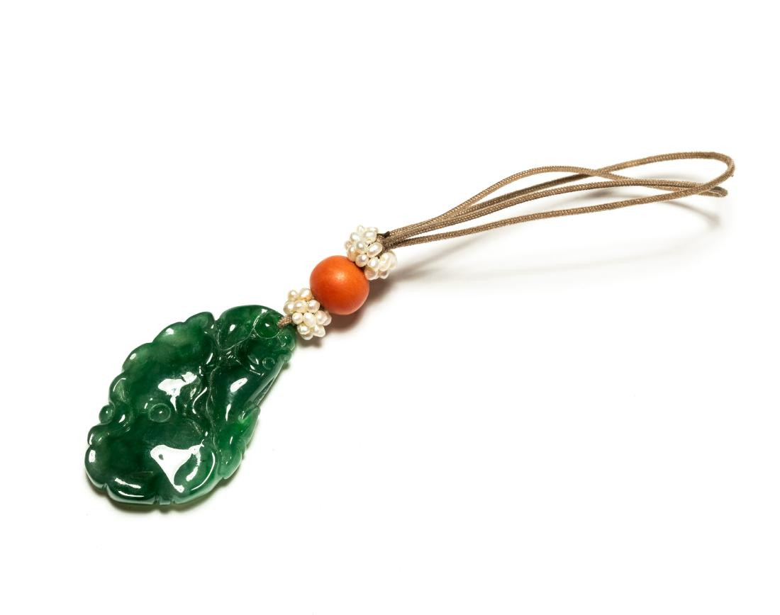 19th Manchu Style Antique Jade Jadeite Pendant (1 of 7)