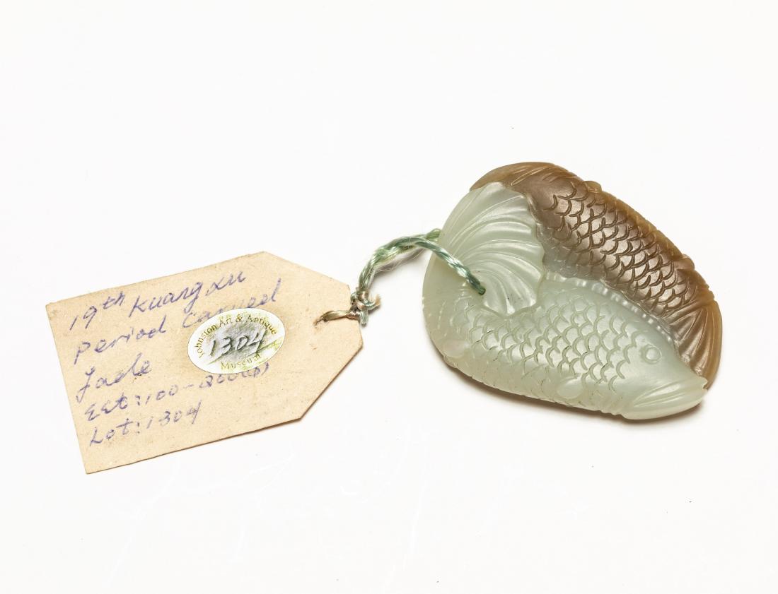 19th Chinese Antique Jade Fish Pendant (1 of 8)