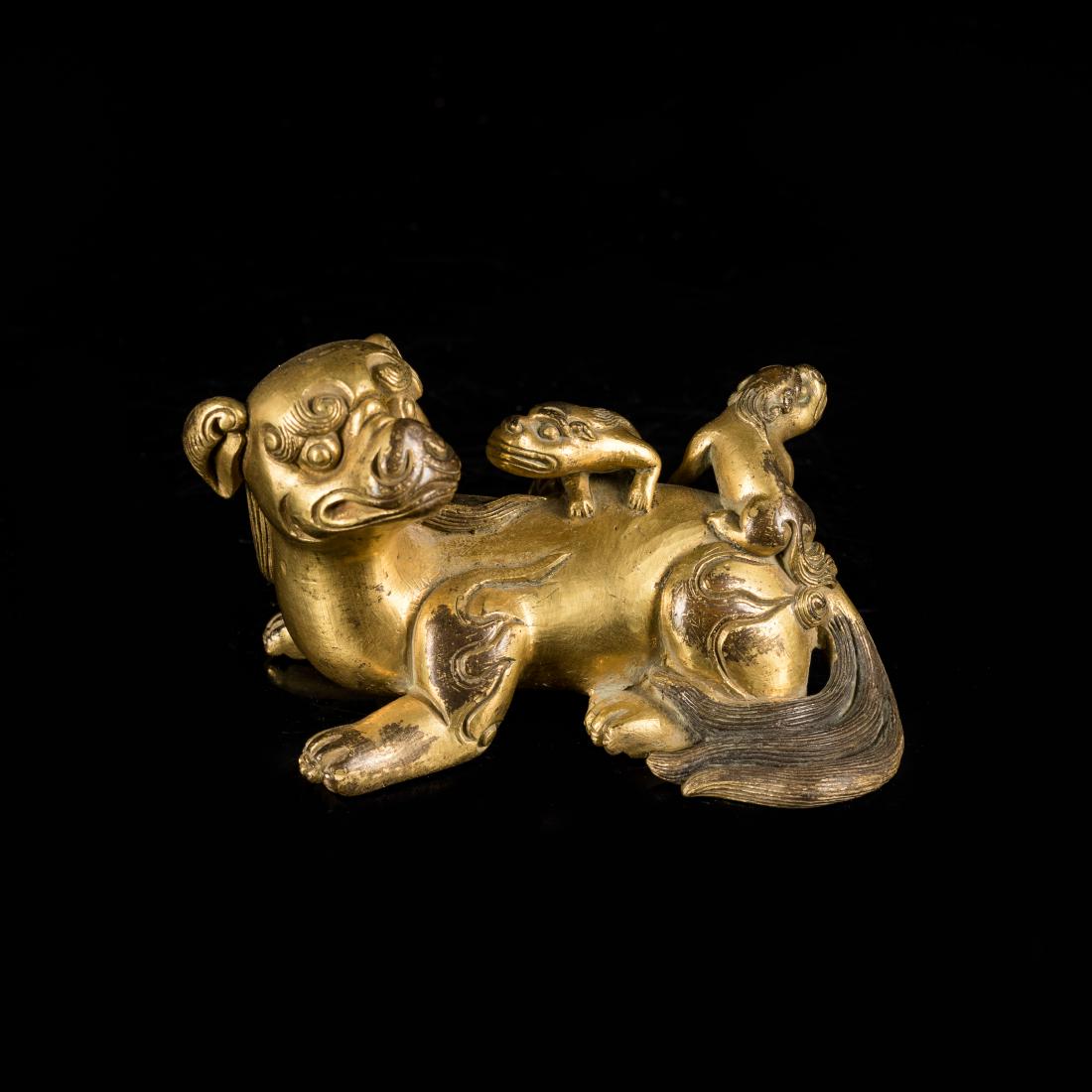 19th Antique Gilt Bronze Mythical Beast Paper Weight (1 of 10)