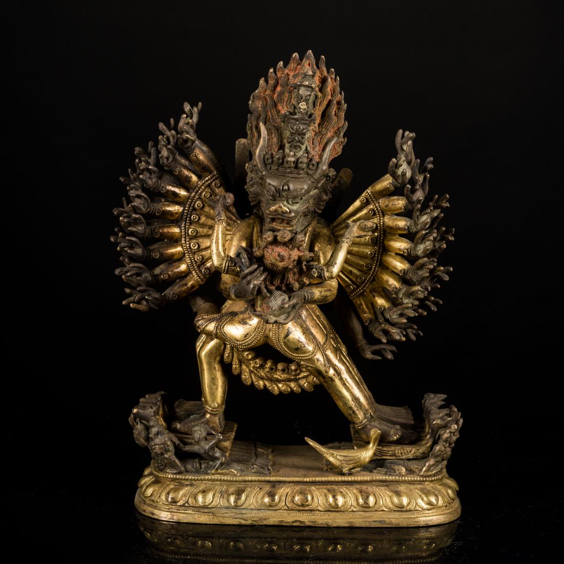 19th Antique Gilt Bronze Figure Yamantaka (1 of 10)