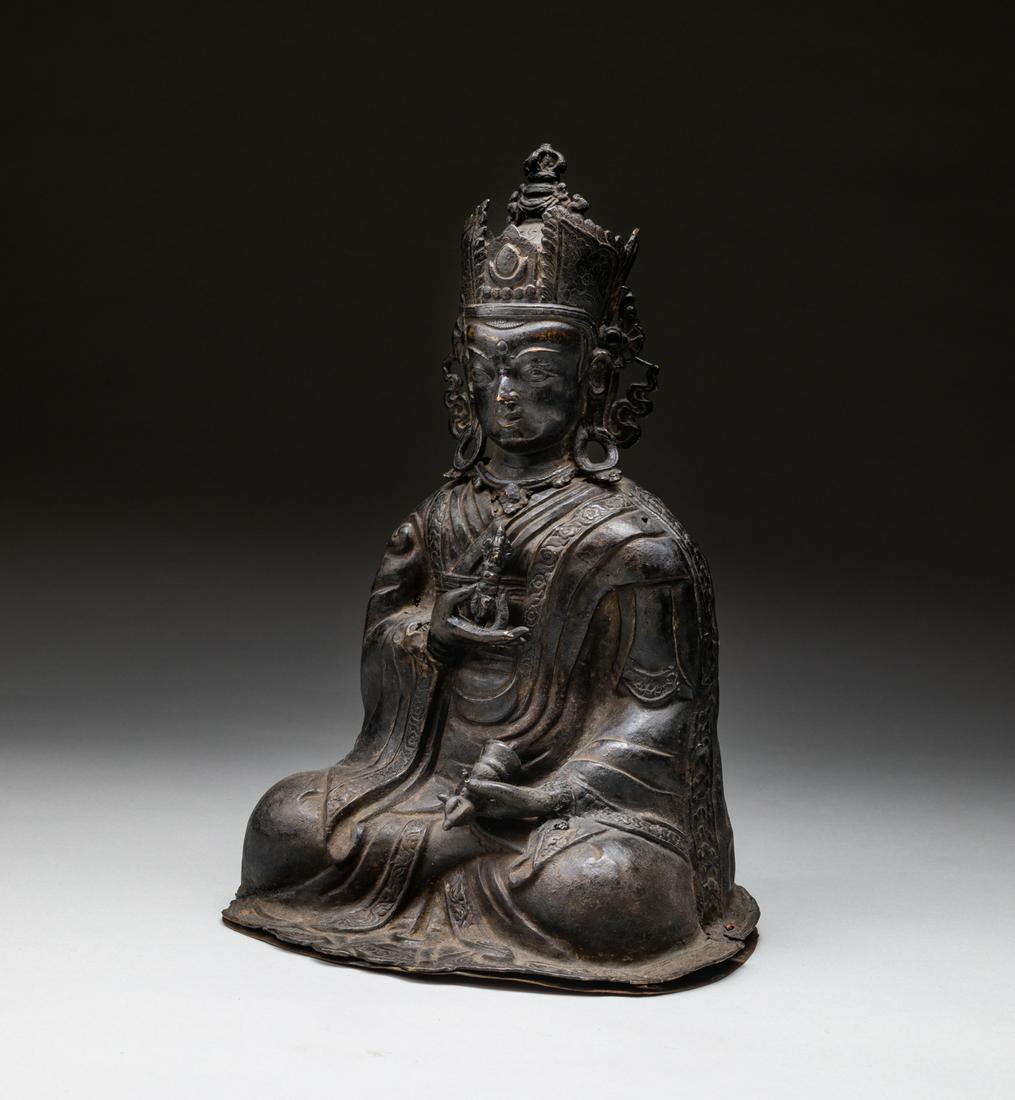 Repaired 19th Chinese Antique Bronze Buddha Guru (1 of 10)