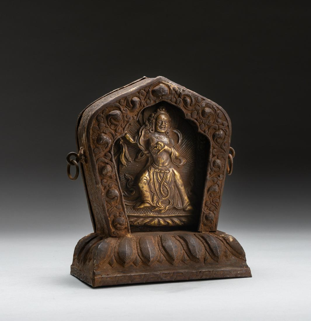 18-19th Tibetan Gilt Bronze Buddha Box (1 of 9)