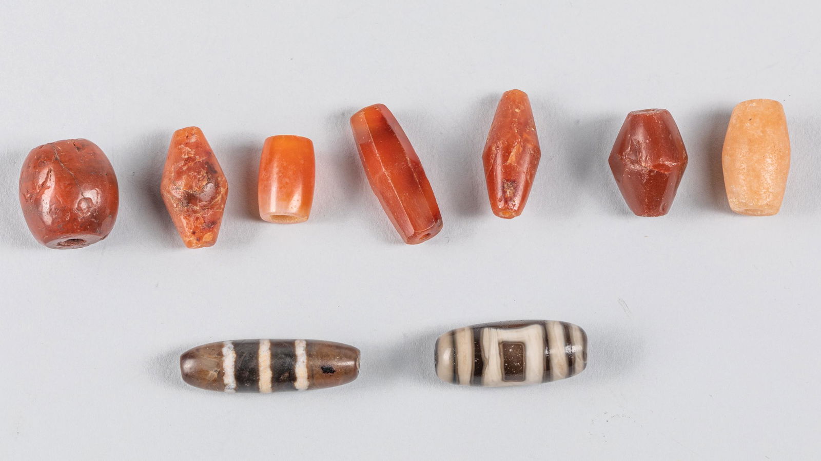 Set of Tibetan Antique Cameo Agate & Dzi Beads (1 of 6)