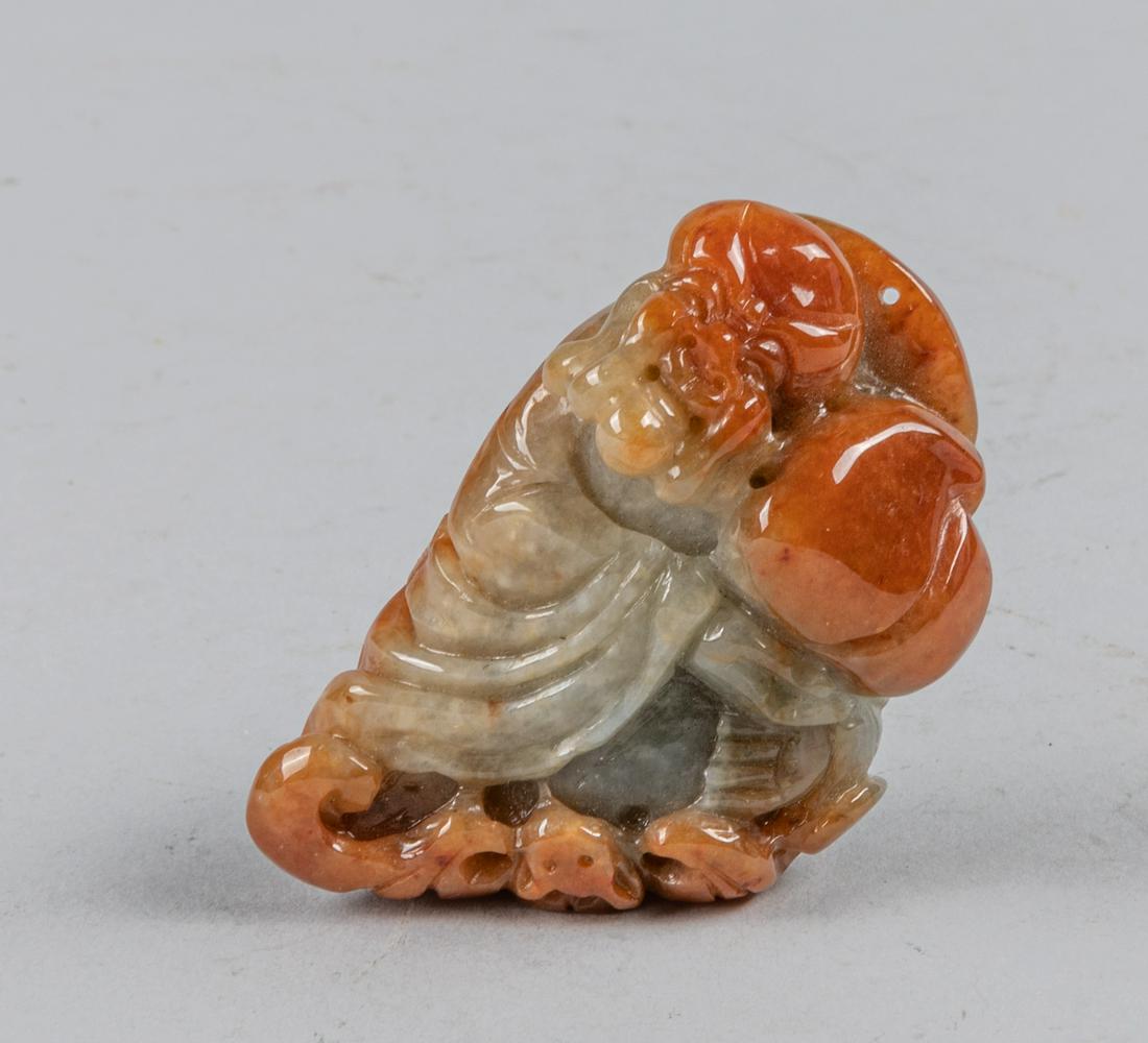 Chinese Carved Jade Jadeite Pendant, Shoulao (1 of 5)