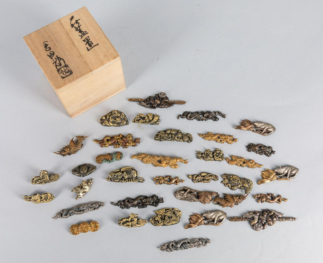 Set of 19th Japanese Bronze Metal Pendants (1 of 7)