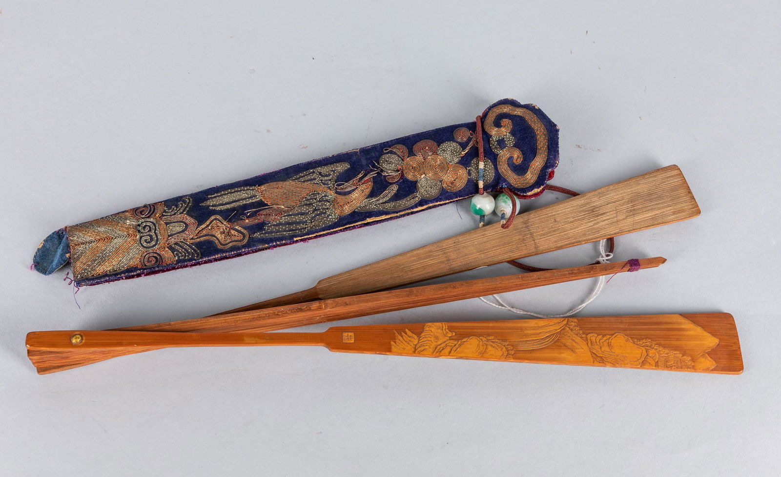 19th Chinese Antique Bamboo Fan (1 of 5)