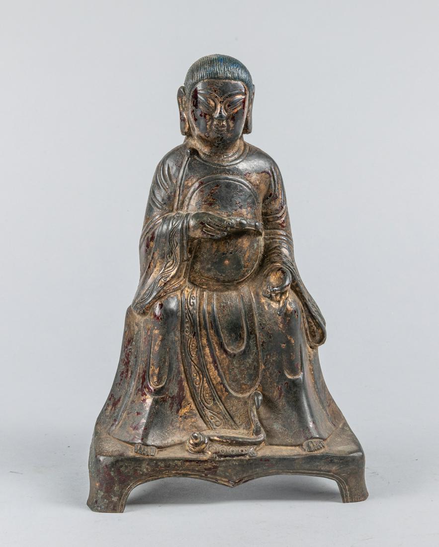 Chinese Ming Style Gilt Metal Buddha Figure (1 of 5)