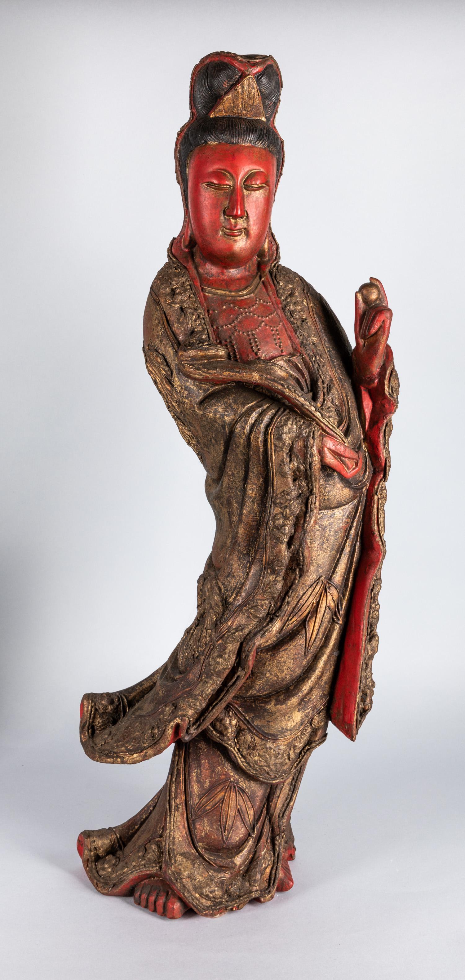 Large 19th Chinese Antique Wood Buddha (1 of 6)