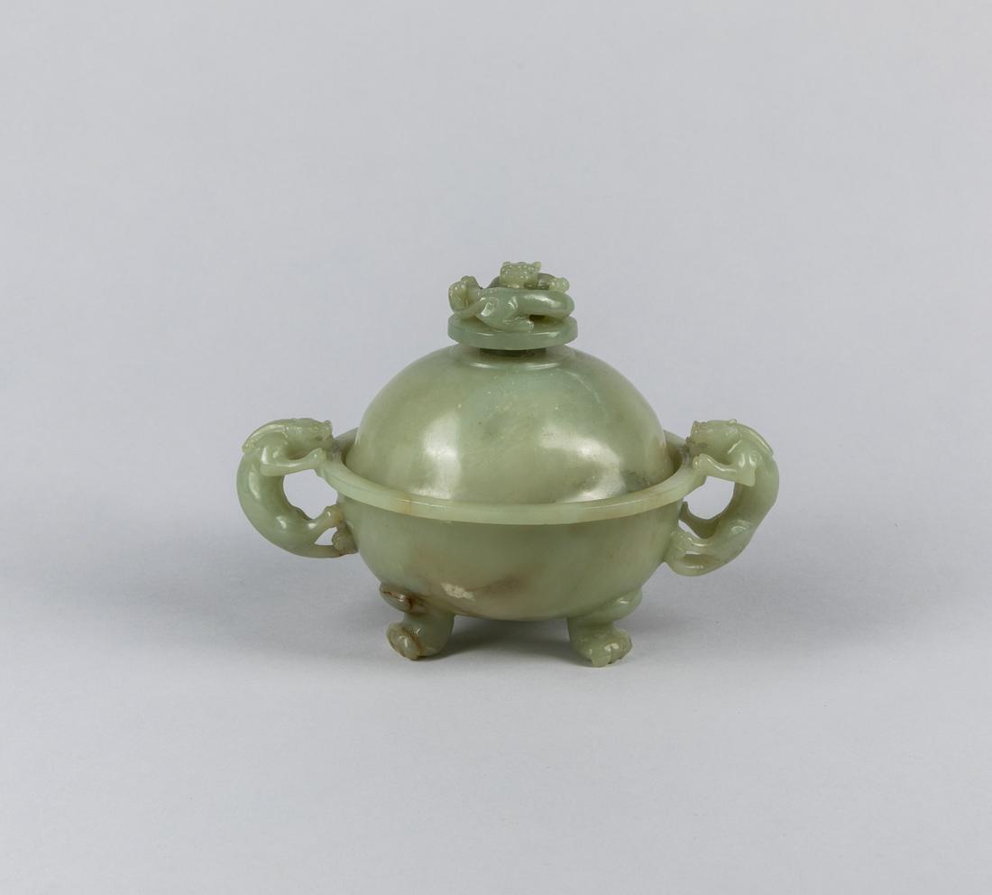 Republic Period Chinese Antique Yellow Jade Incense (1 of 5)