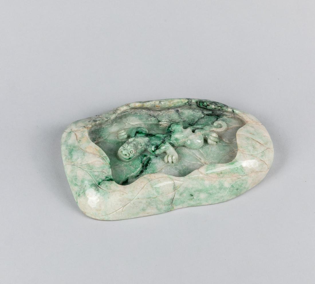 Republic Period Chinese Antique Carved Jadeite Washer (1 of 6)