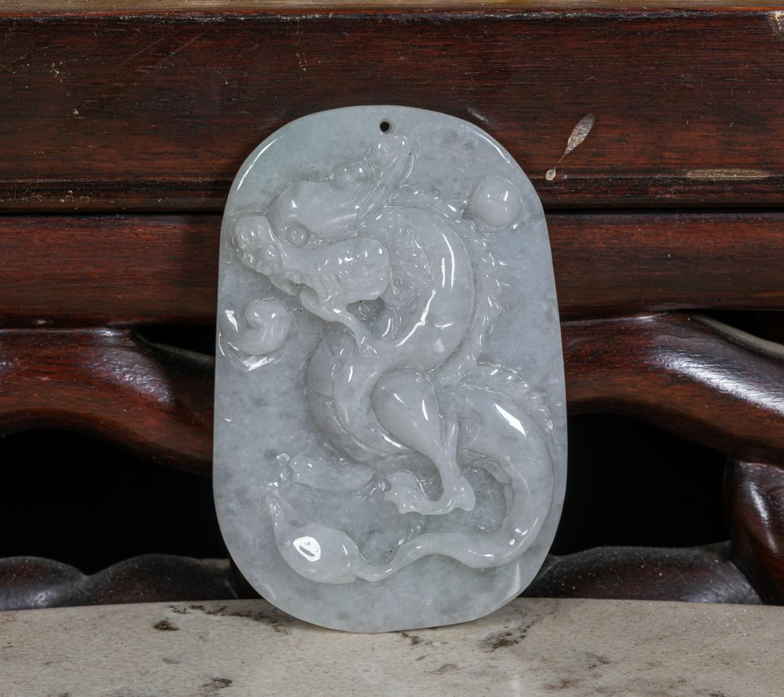 Chinese export jade jadeite pendant (1 of 6)