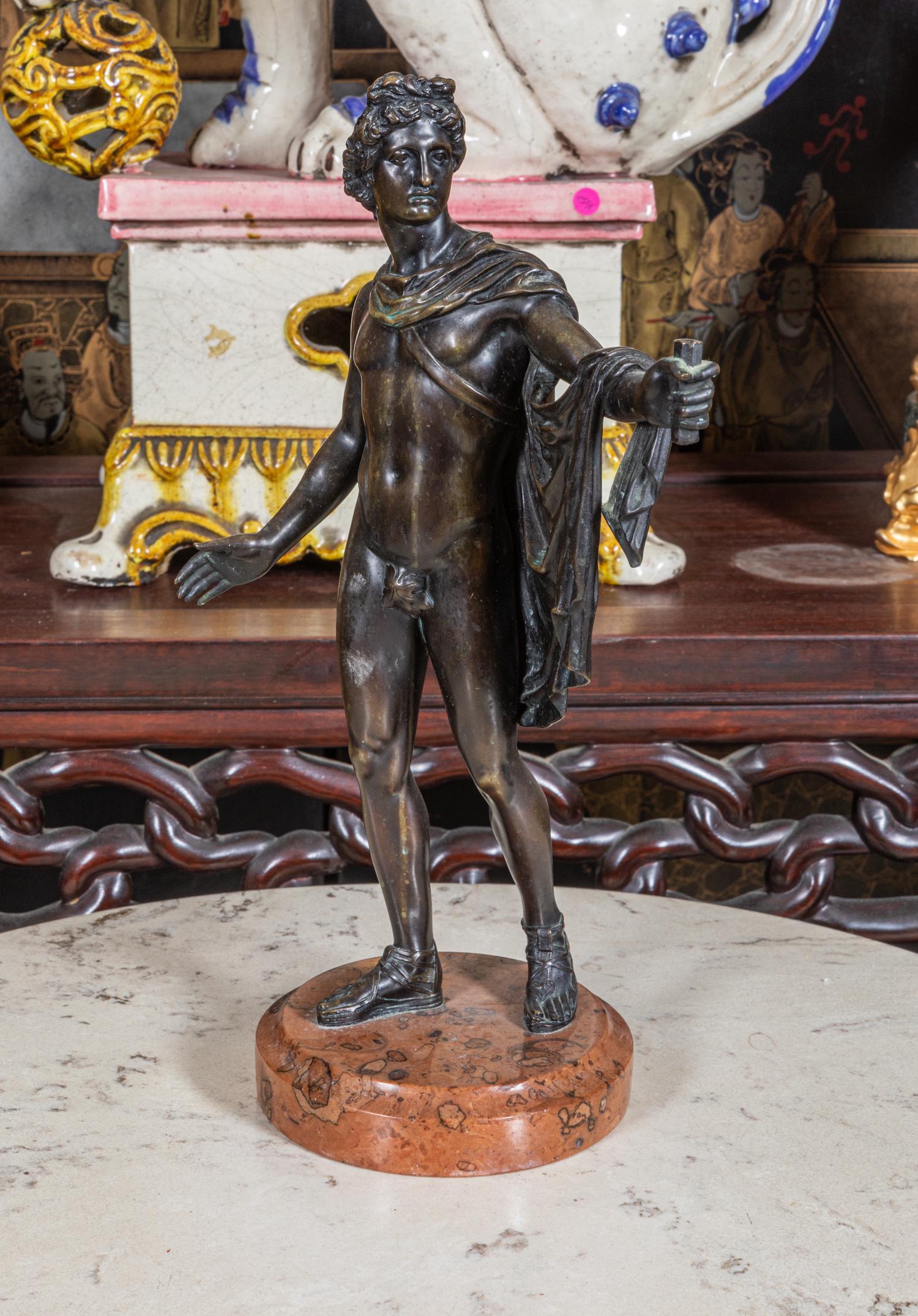 Vintage bronze figure on marble stand (1 of 6)