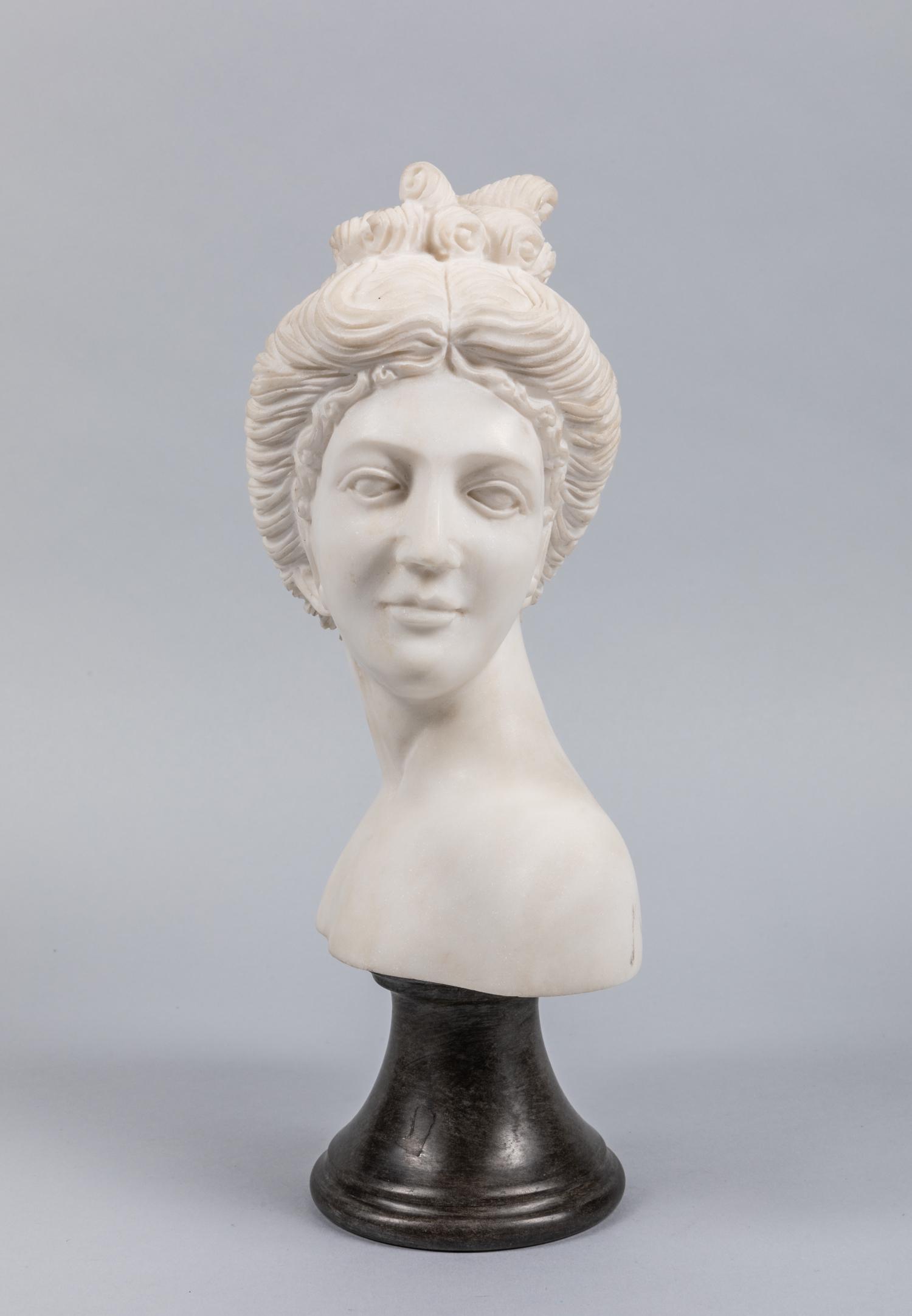 Vintage Italy Marble Bust Lady Sculpture (1 of 7)