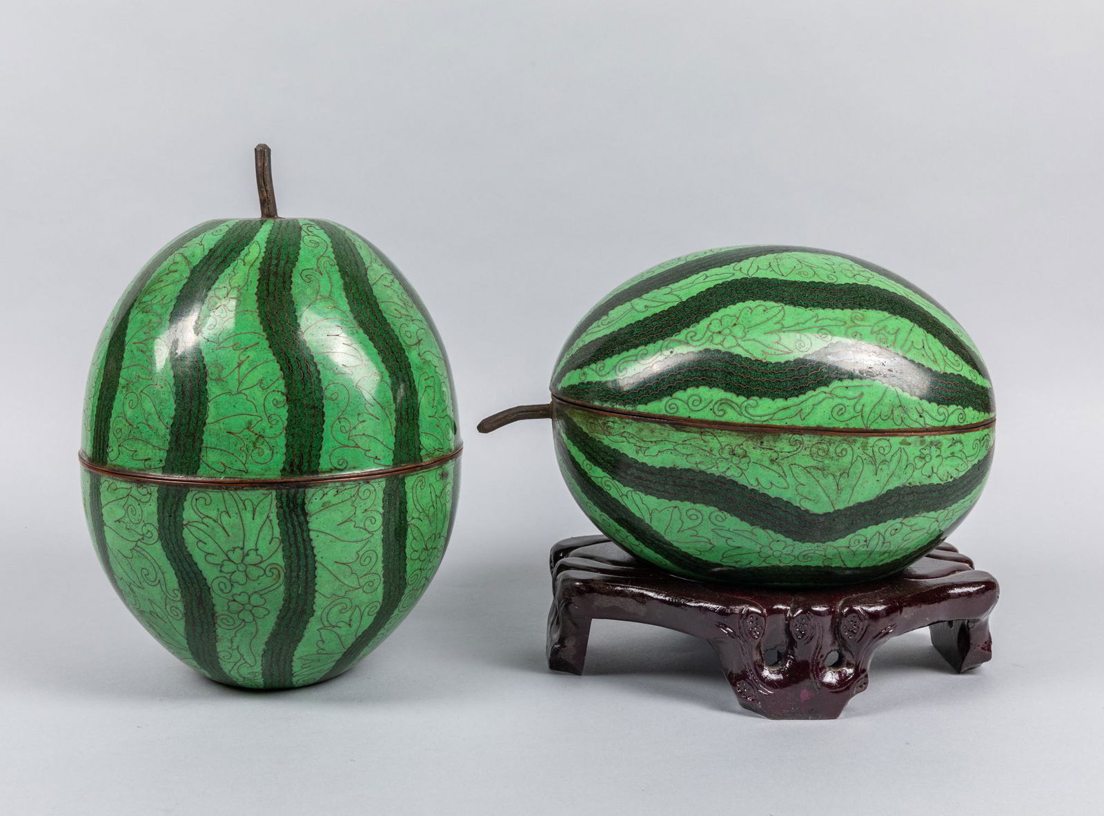 Set Of Chinese Export Cloisonne Watermelon Boxes (1 of 8)