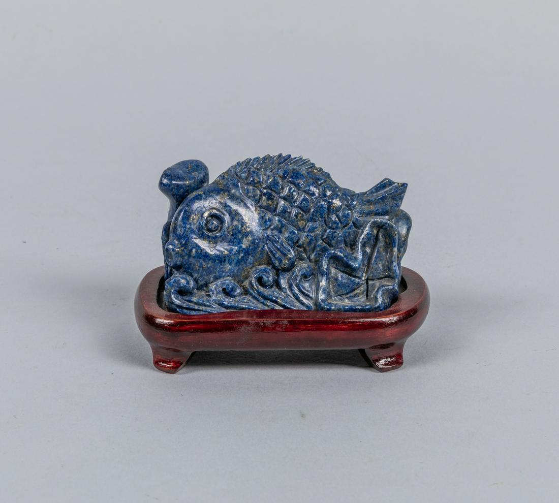 Chinese Carved Lapis Paper Weight (1 of 6)