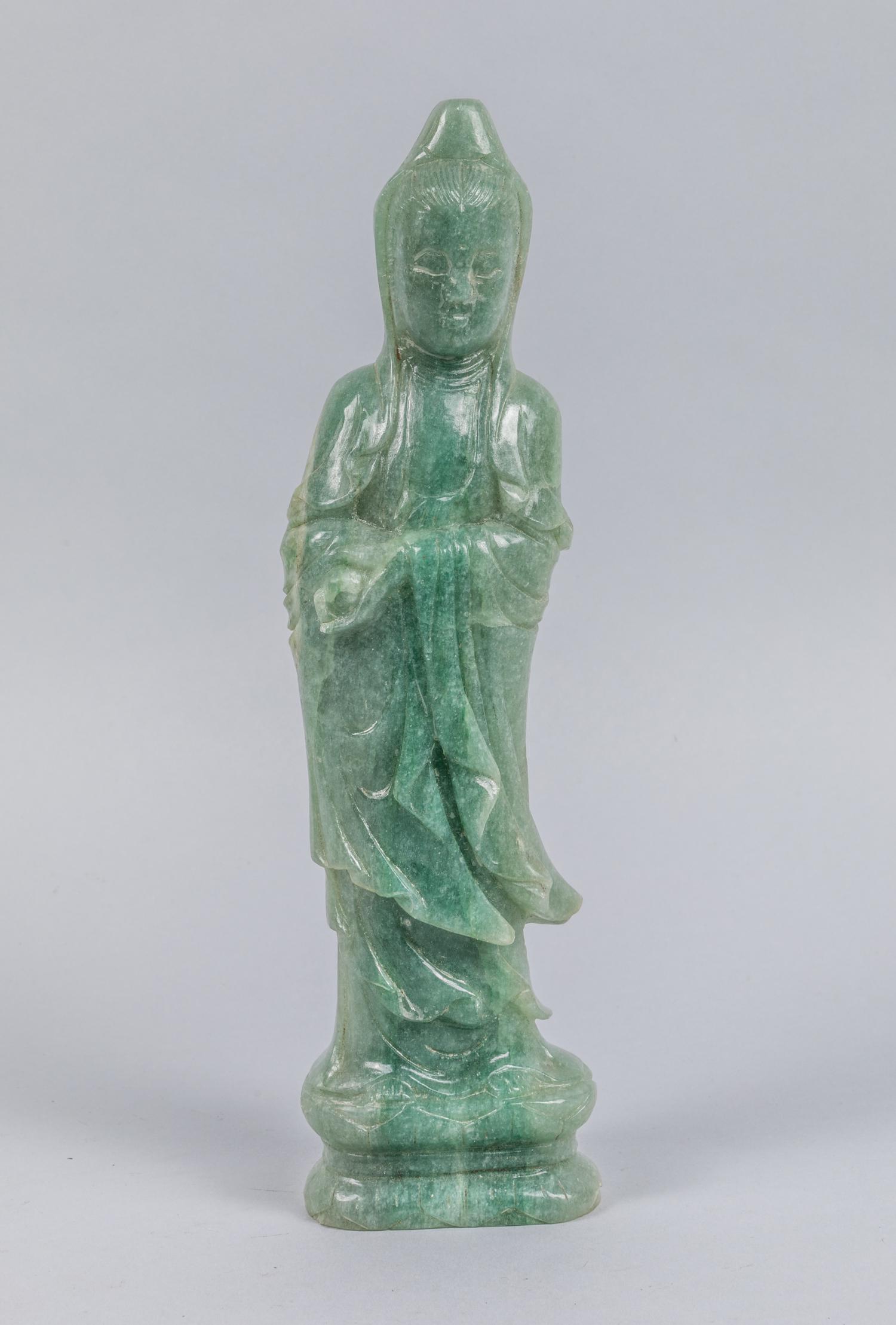 Tall Chinese Carved Jade Guanyin (1 of 6)