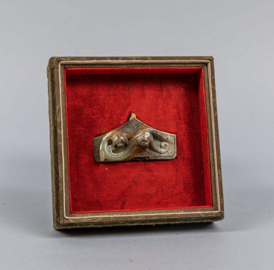 Chinese Carved Jade Toggle With Box (1 of 5)