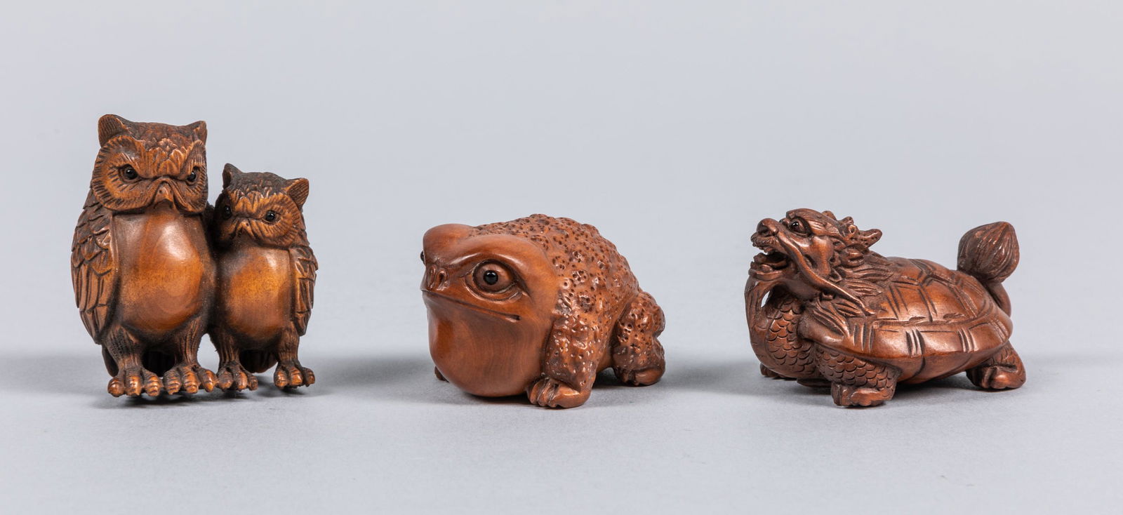 Set Of Japanese Carved Boxwood Netsukes (1 of 8)