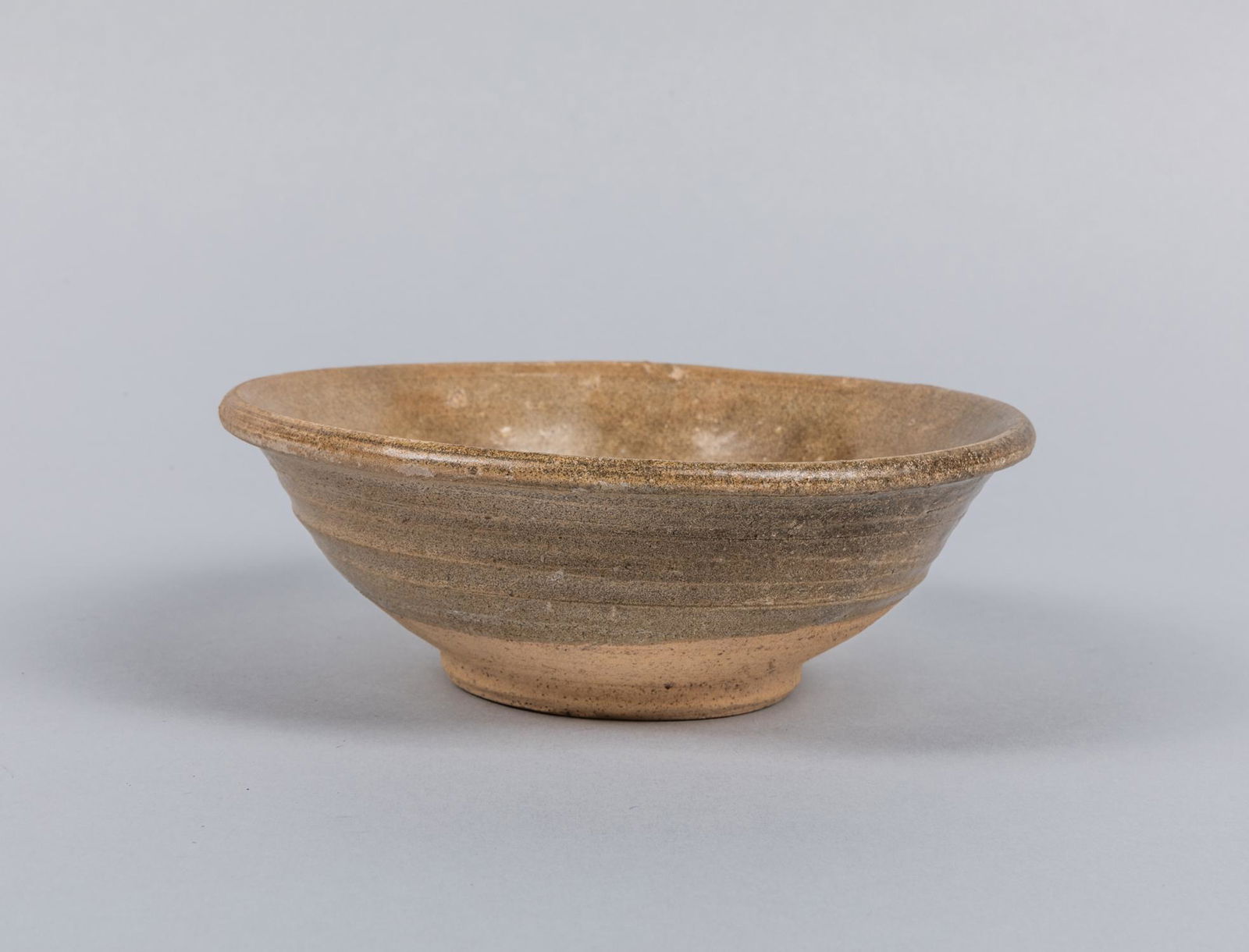 18-19th Korean Antique Bowl: The interior carved with two characters â€œFu Lu," the glaze stop at the foot. The estate of Cota Maeda, Tokyo, 1989. 6.2*2.1 inch