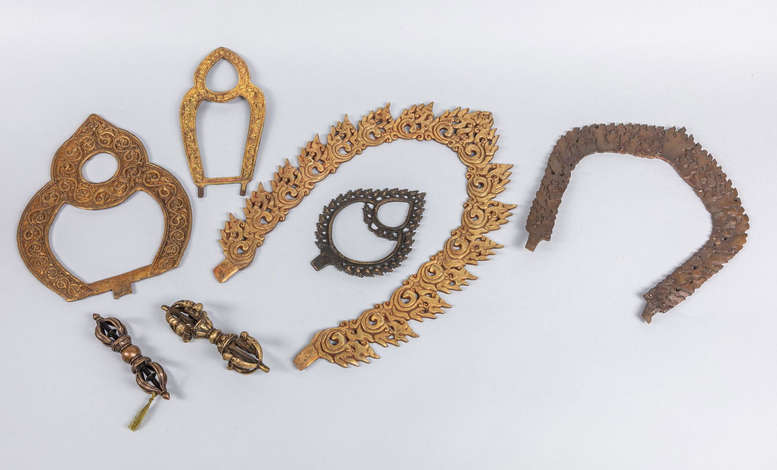 Set Of Tibetan Gilt Bronze Ware (1 of 7)