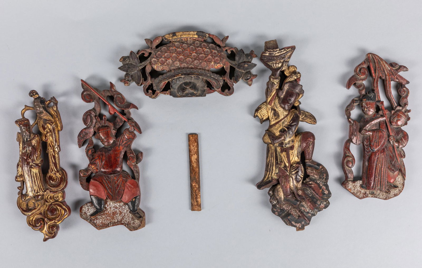 Group of 19th Chinese Carved Antique Wood Plaques (1 of 7)