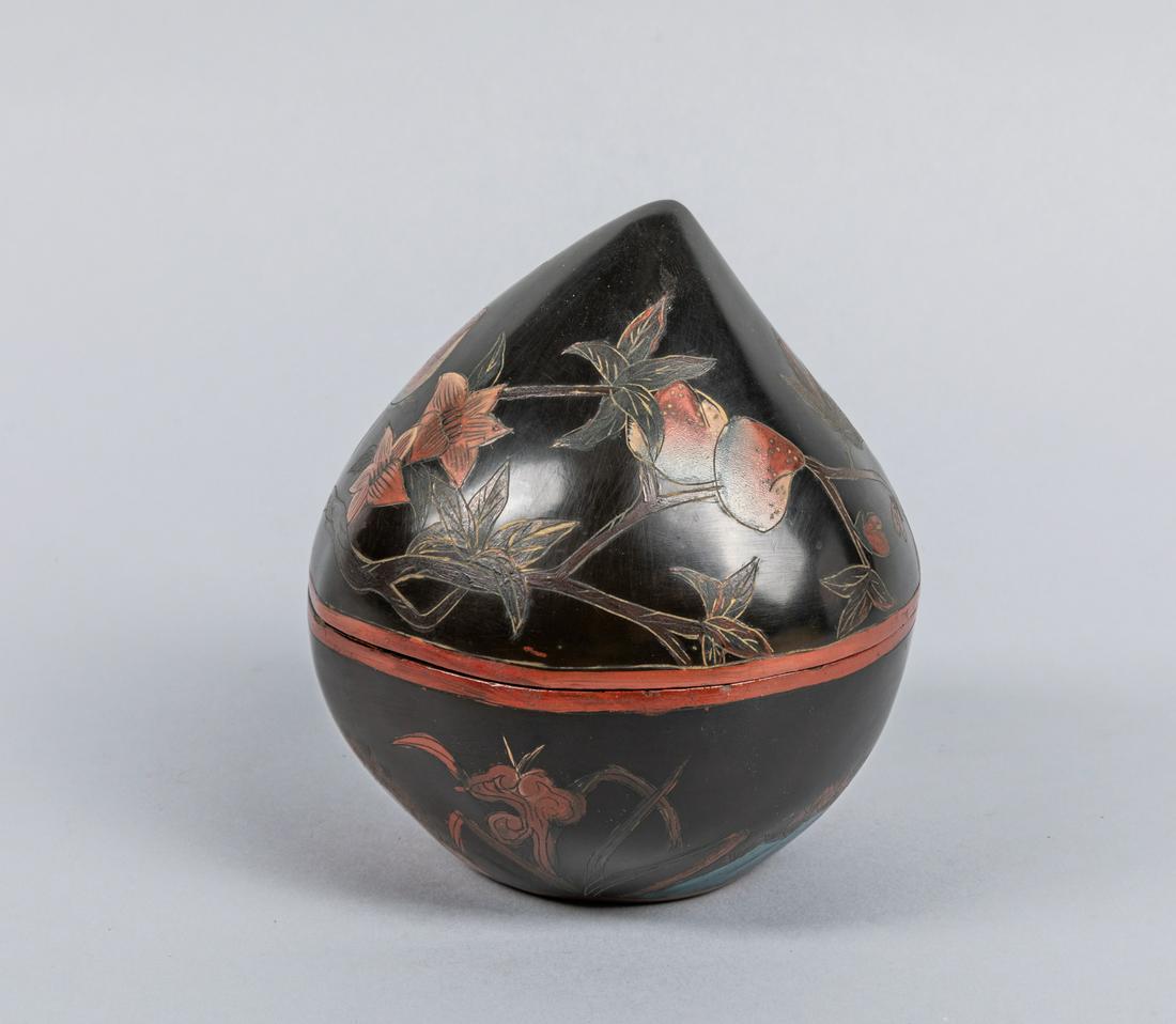 Chinese Export Lacquer Peach Box (1 of 6)