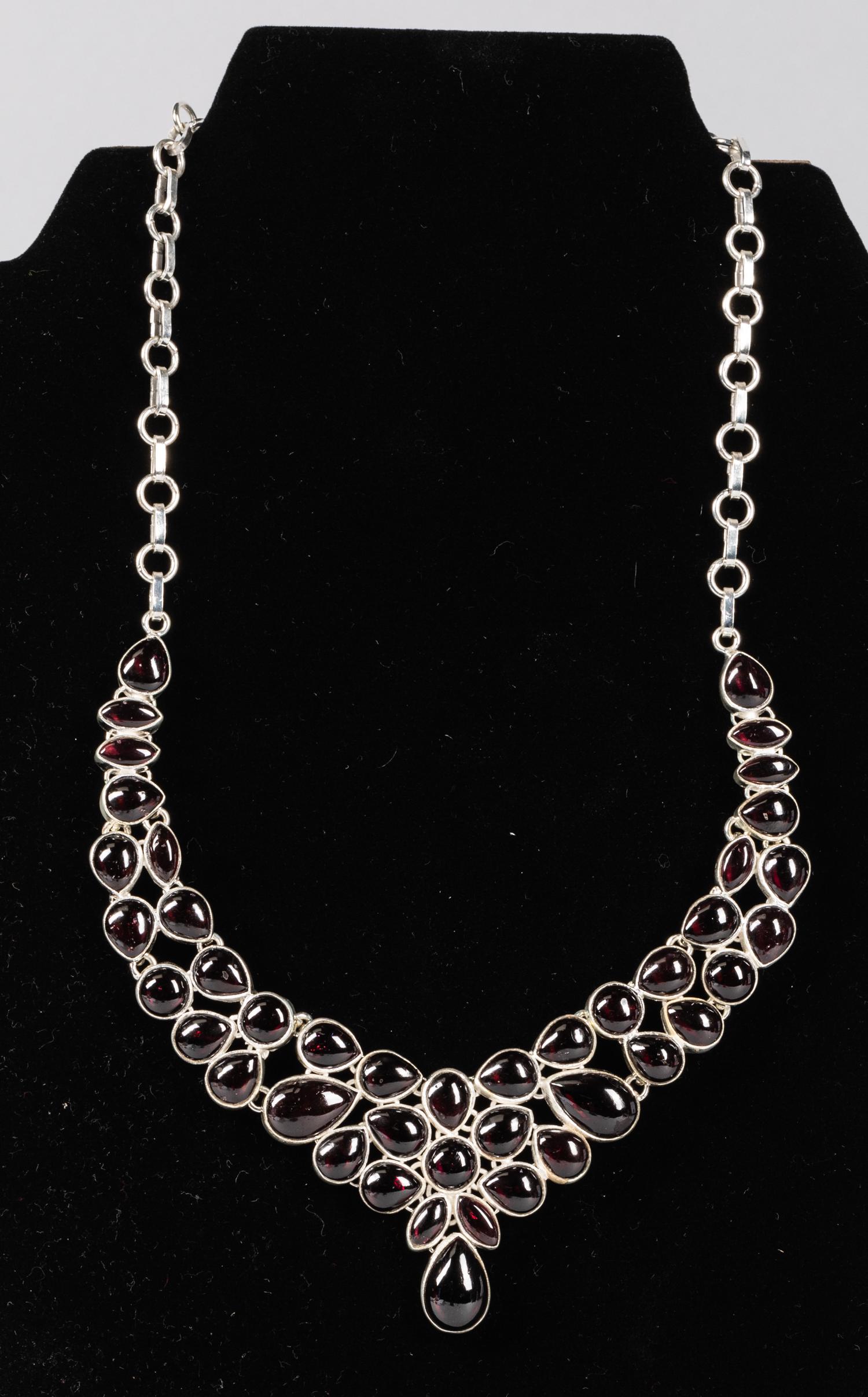Collectible Tourmaline Like Gem Stone & Silver Necklace: Collectible tourmaline like gem stone & silver necklace. 3.17 oz W. The estate of the M. C. Ted.