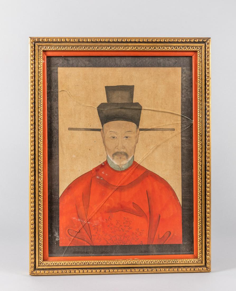 Korean Antique Water Color Painting: Korean Joseon water color painting with frame, glass parts broken. 13.75-17.75 inch.