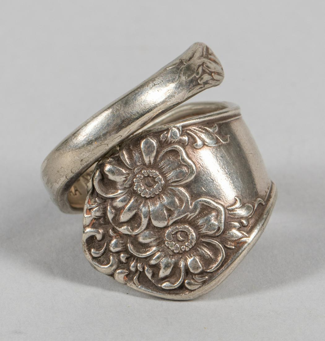 Rogers. Son AA Sterling Silver Spoon Ring: Sterling spoon ring, stamped Rogers. Son AA Sept 11, 06. US size 9 1/2