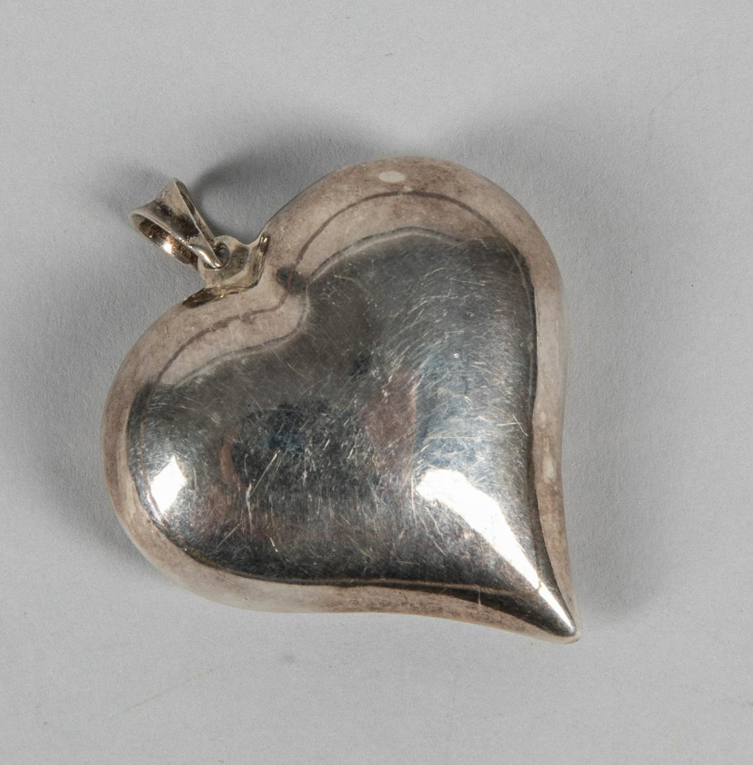 Vintage Sterling Silver Heart Pendant: Sterling heart pendant. 1.63*1.72 inch