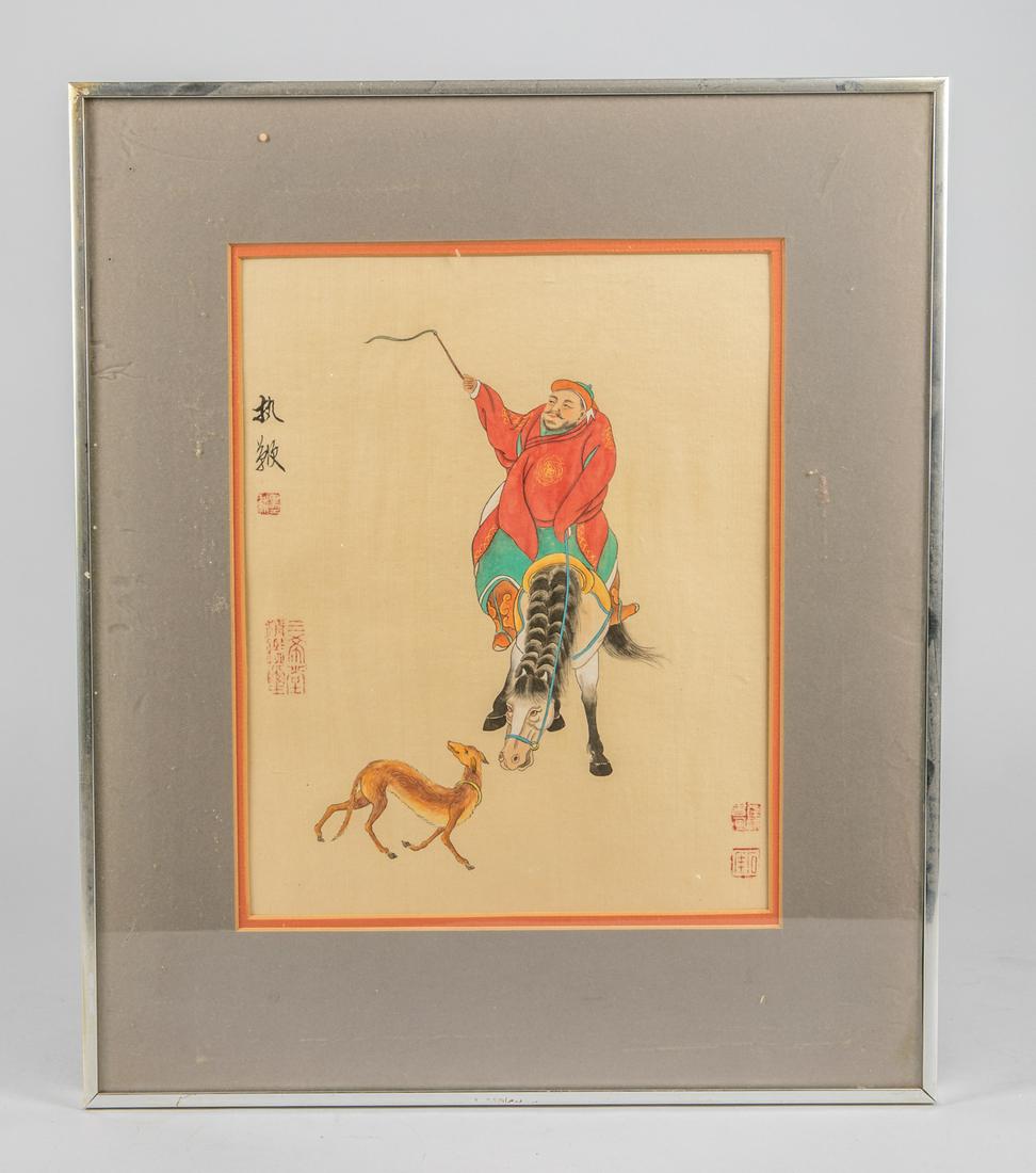 Old Chinese Wall Hanging Painting: Chinese water color painting. 16-19 inch.