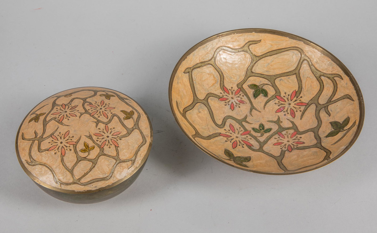 Set of Indian Bronze Plate & Bowl: 9.25 inch D; 2.6 inch H. (largest).
