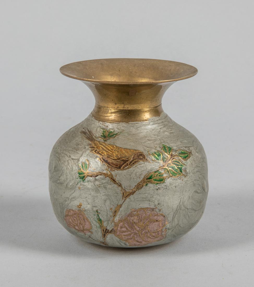 Asian Enameled Bronze Cabinet Vase (1 of 7)