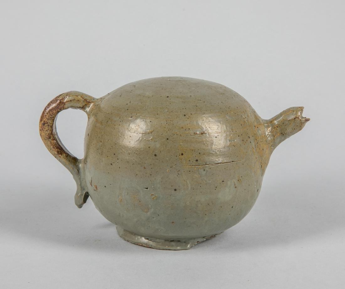 17-18th Korean Antique Celadon Glazed Porcelain Pot (1 of 7)