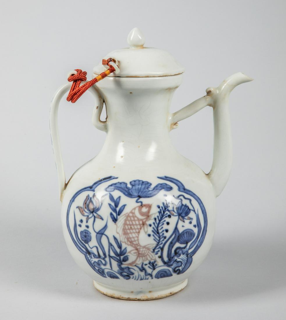 Chinese Blue White & Red Porcelain Pot (1 of 7)
