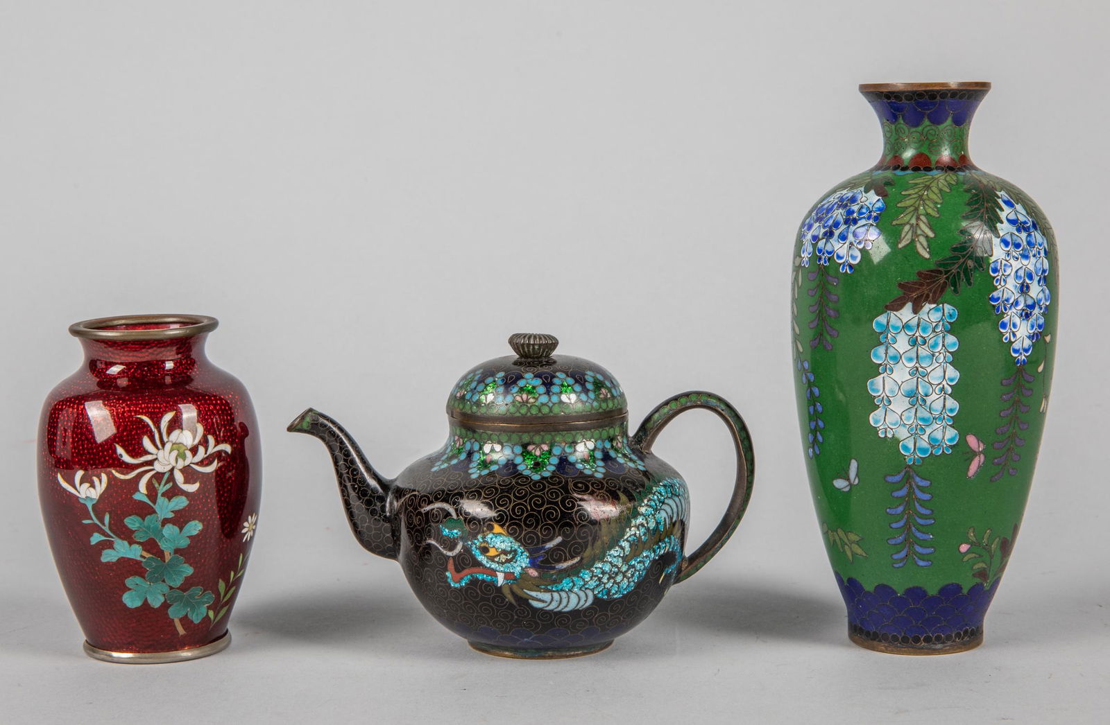 Set of Japanese Old Cloisonne Cabinet Items (1 of 10)