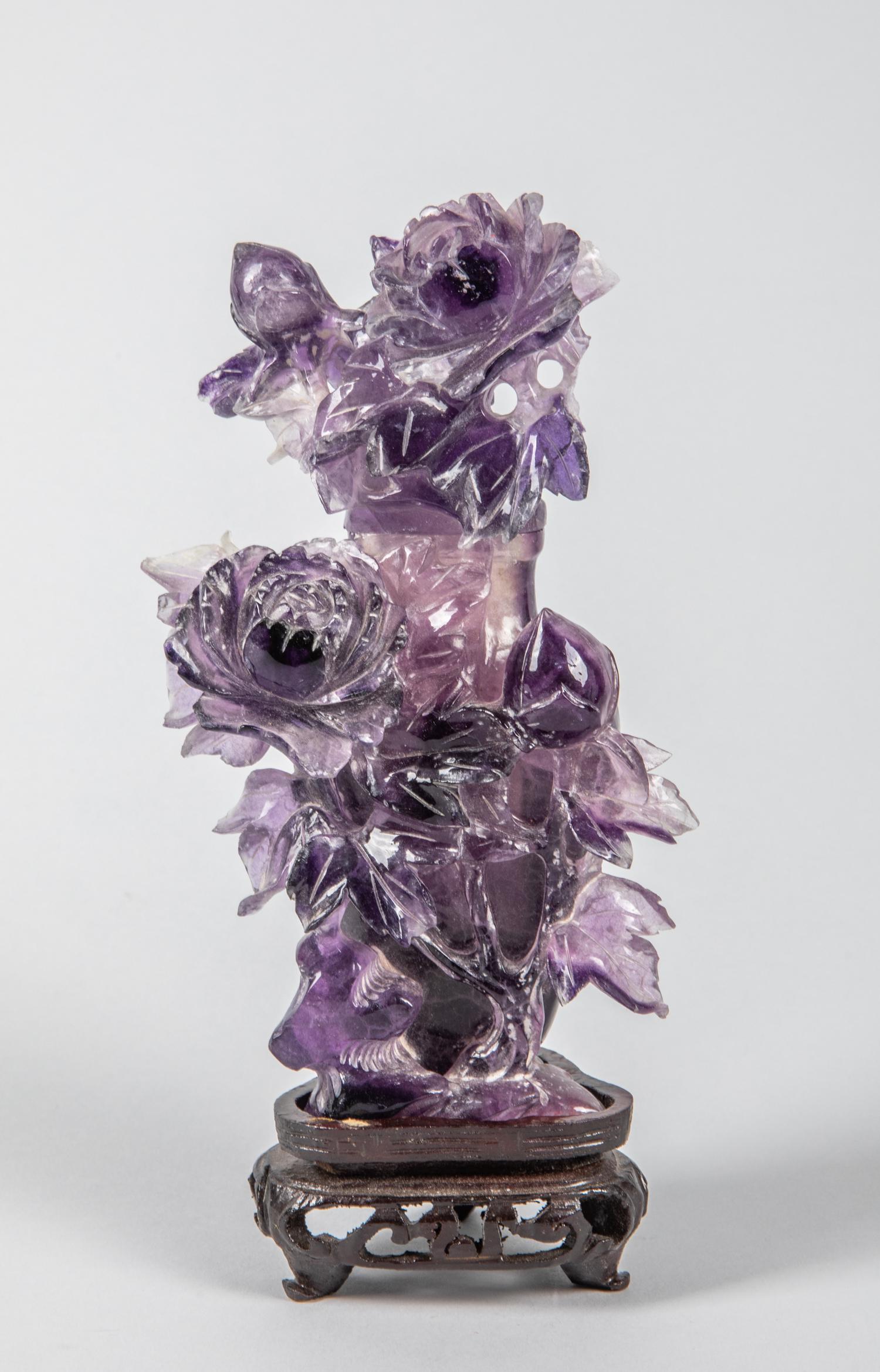 Chinese Export Carved Amethyst Vase (1 of 7)