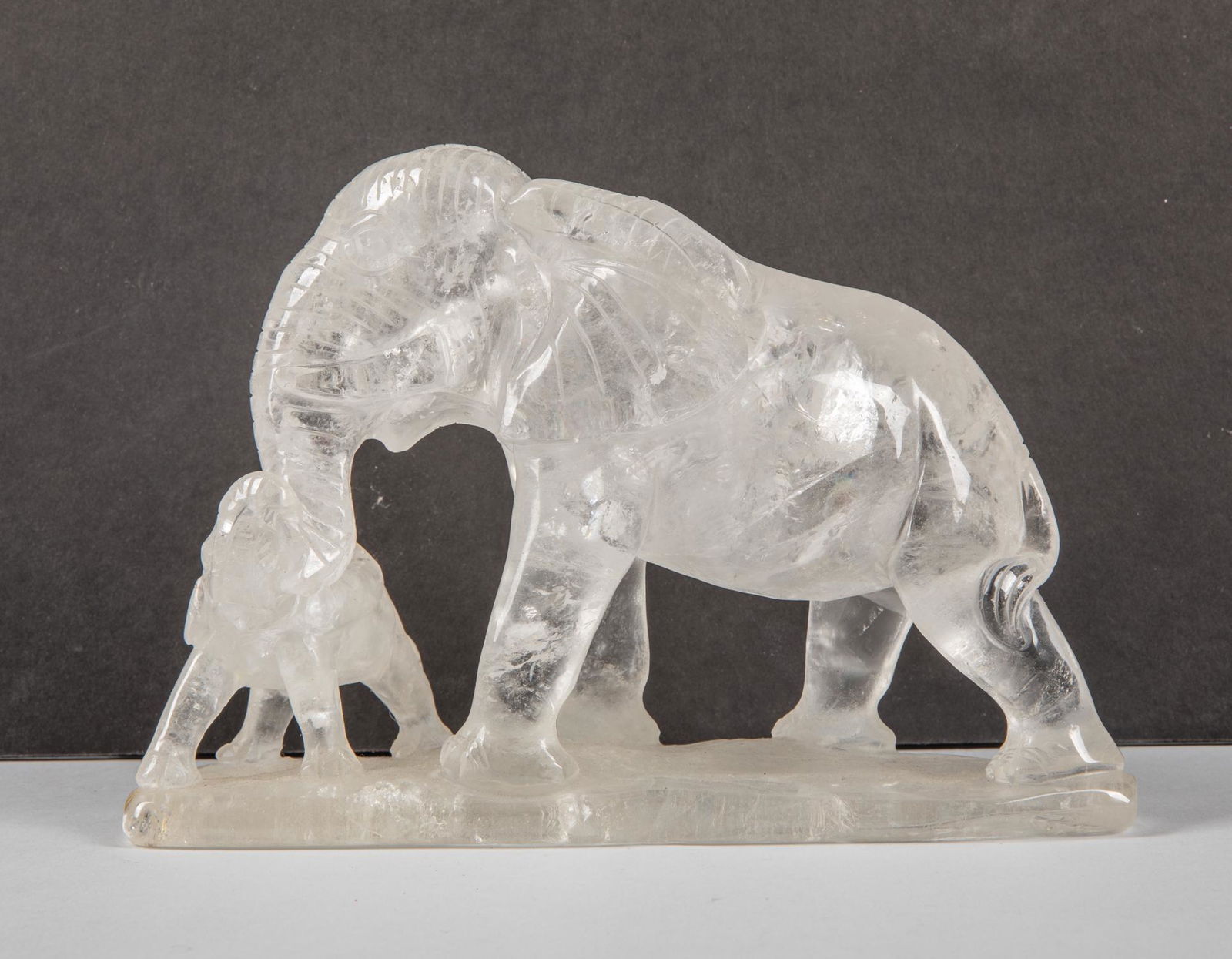 Large Carved Rock Crystal Elephants (1 of 5)
