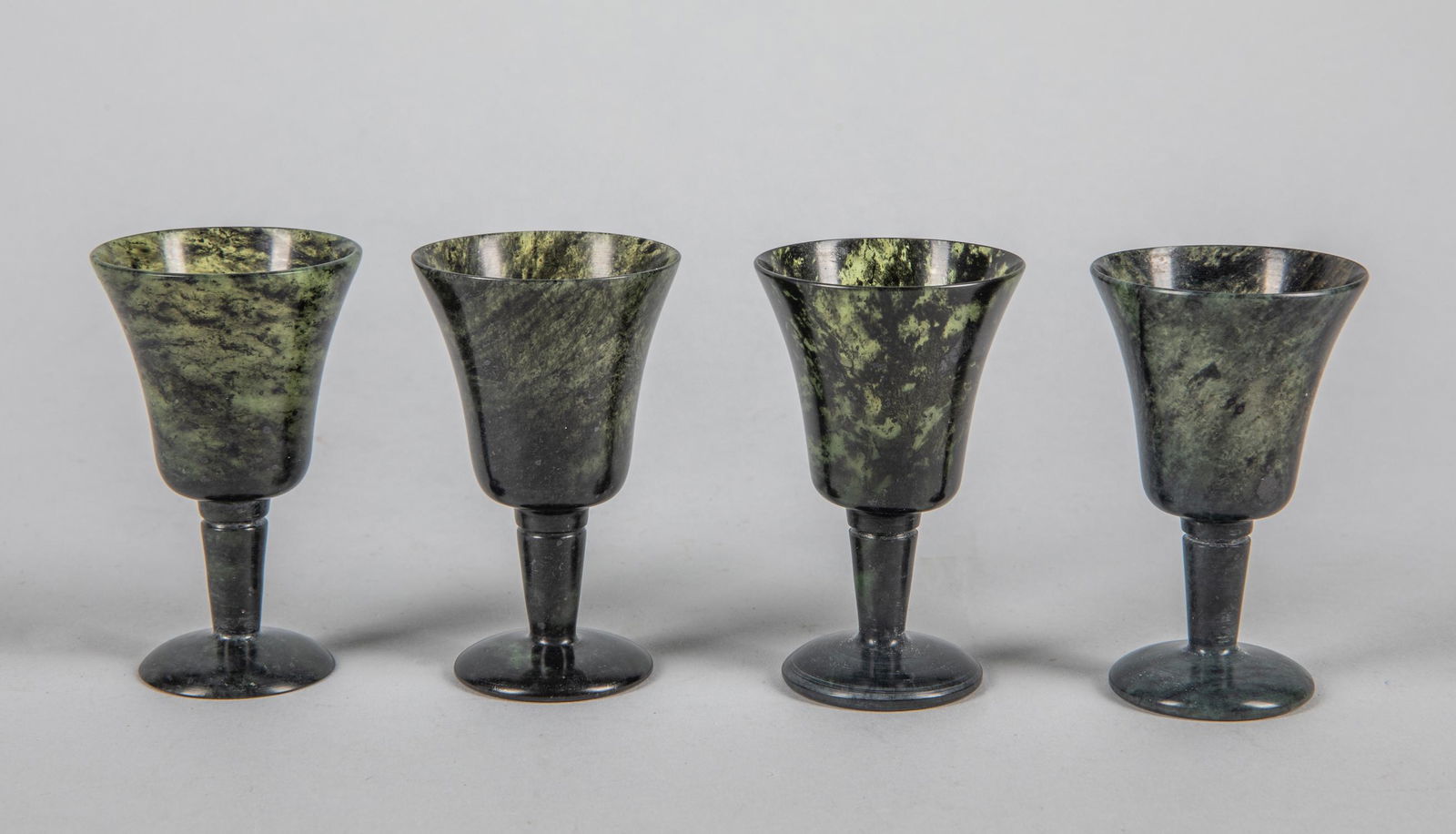 Chinese Export Green Color Jade Stone Cups (1 of 6)